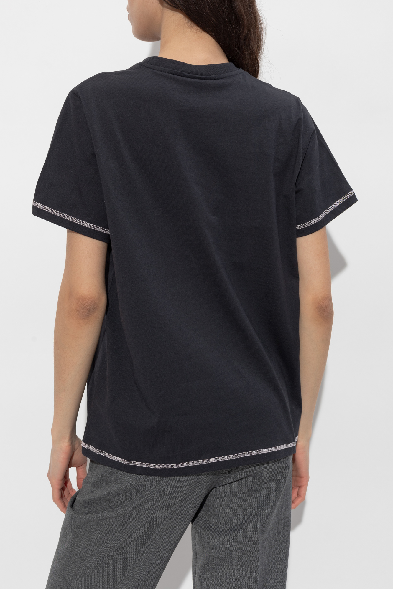 Ganni T-shirt with embroidered logo | Women's | Vitkac